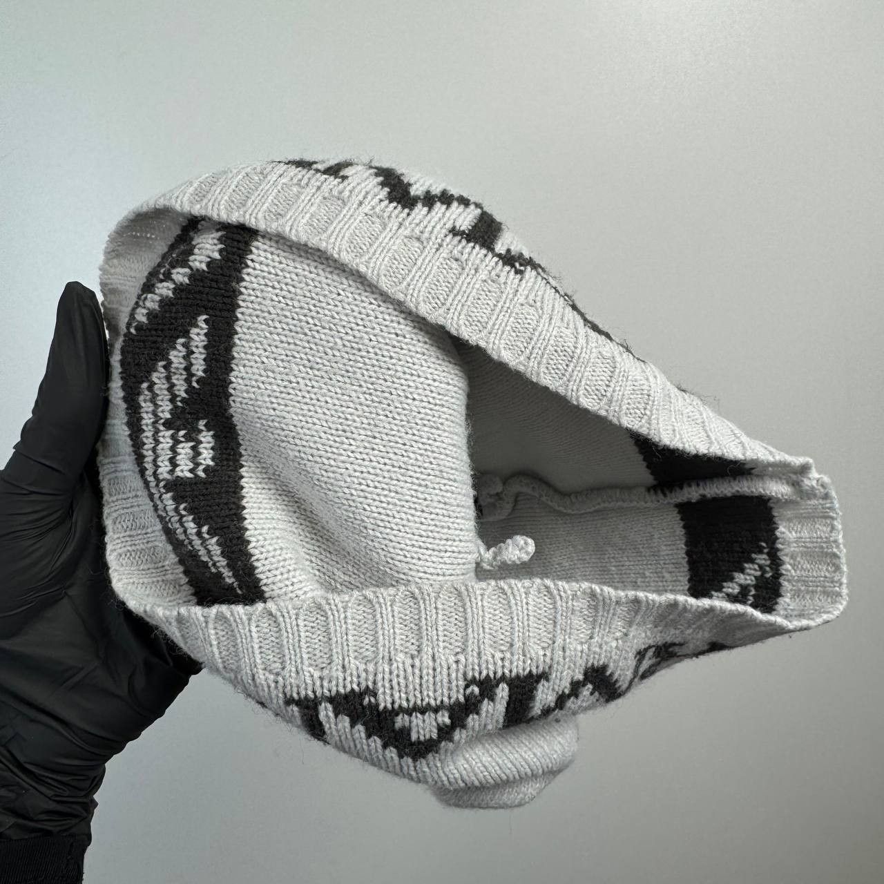 Armani Vintage Armani Knit Beanie Hat White Black Logo One Size Size ONE SIZE - 9 Thumbnail