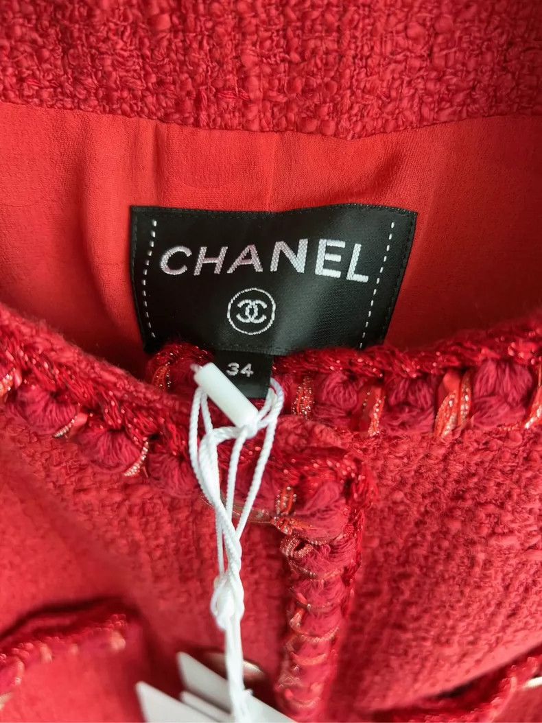 Chanel Chanel 22P red teed braided dress Size XXS / US 00 / IT 34 - 2 Thumbnail
