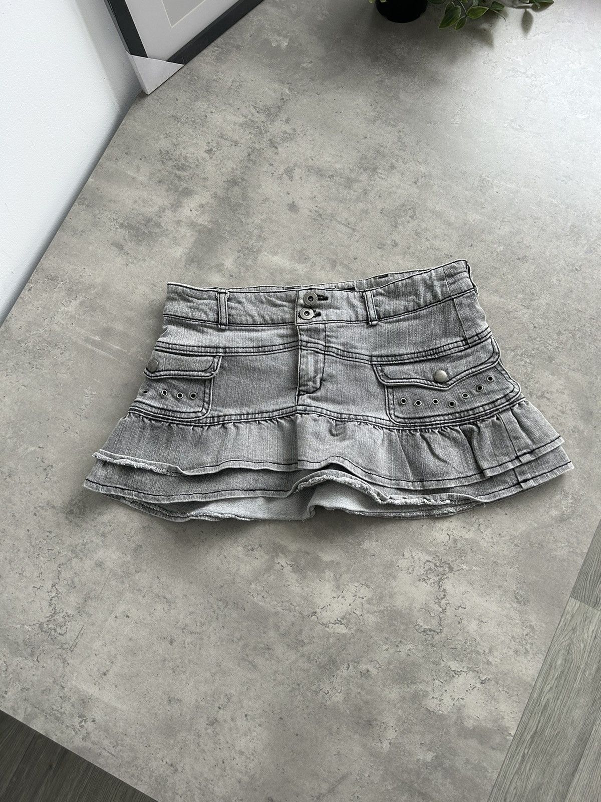 Vintage Y2K Vintage Mini Skirt denim Size 32" / US 10 / IT 46 - 3 Thumbnail