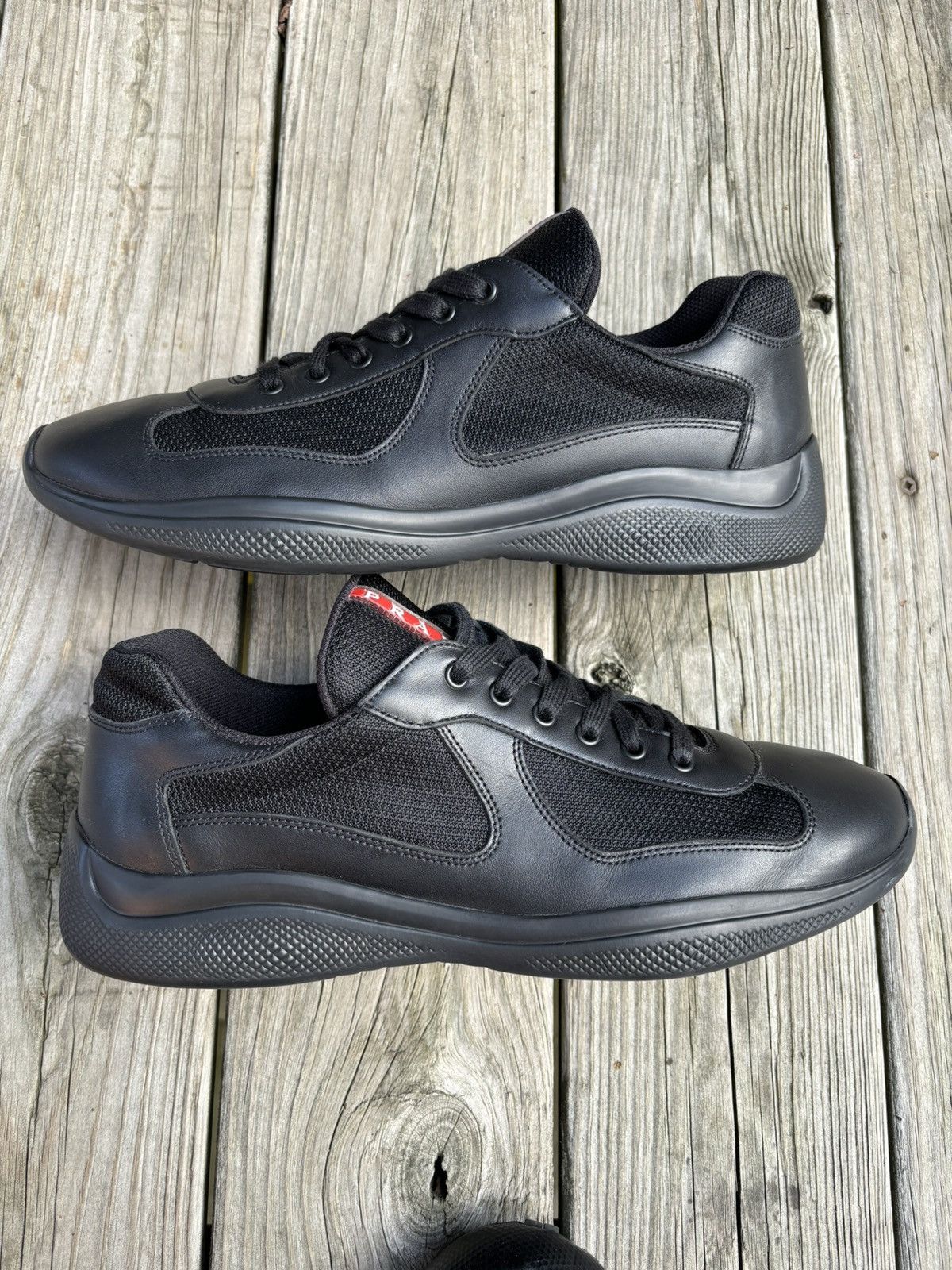 Prada Americas Cup Black Leather Size 12 Size US 12 / EU 45 - 2 Thumbnail