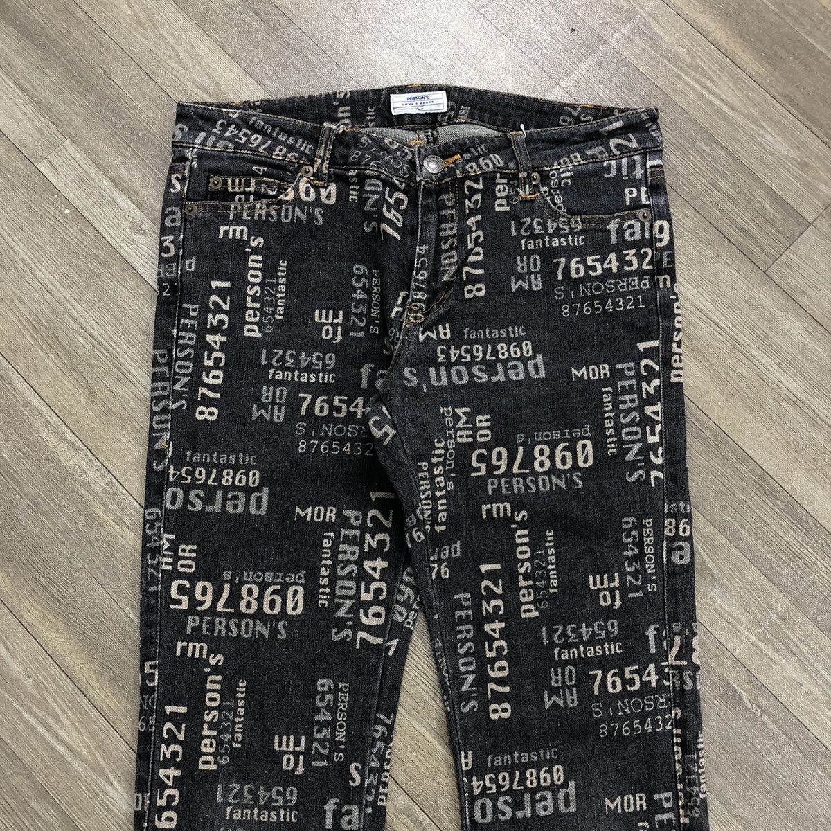 If Six Was Nine × Japanese Brand × Le Grande Bleu (L.G.B.) 2000s Persons Poem Full Print Goa Lgb Bootcut Flared Jeans Size US 28 / EU 44 - 3 Thumbnail
