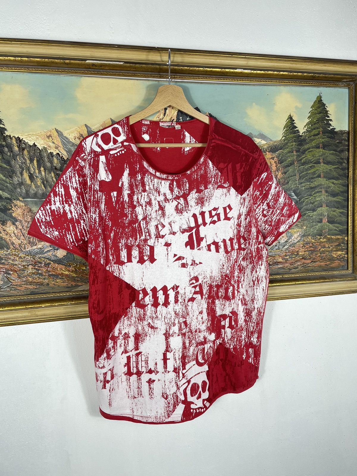 Affliction Red White Vintage Retro Y2k 00s T-shirt Tees Size US M / EU 48-50 / 2 - 3 Thumbnail