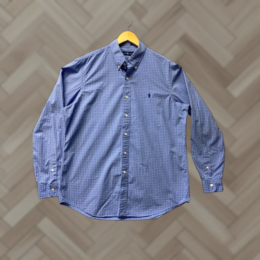 Ralph Lauren RALPH LAUREN Button-Down Shirt Mens L Blue Check Classic Long Sleeve Size US L / EU 52-54 / 3 - 1 Thumbnail