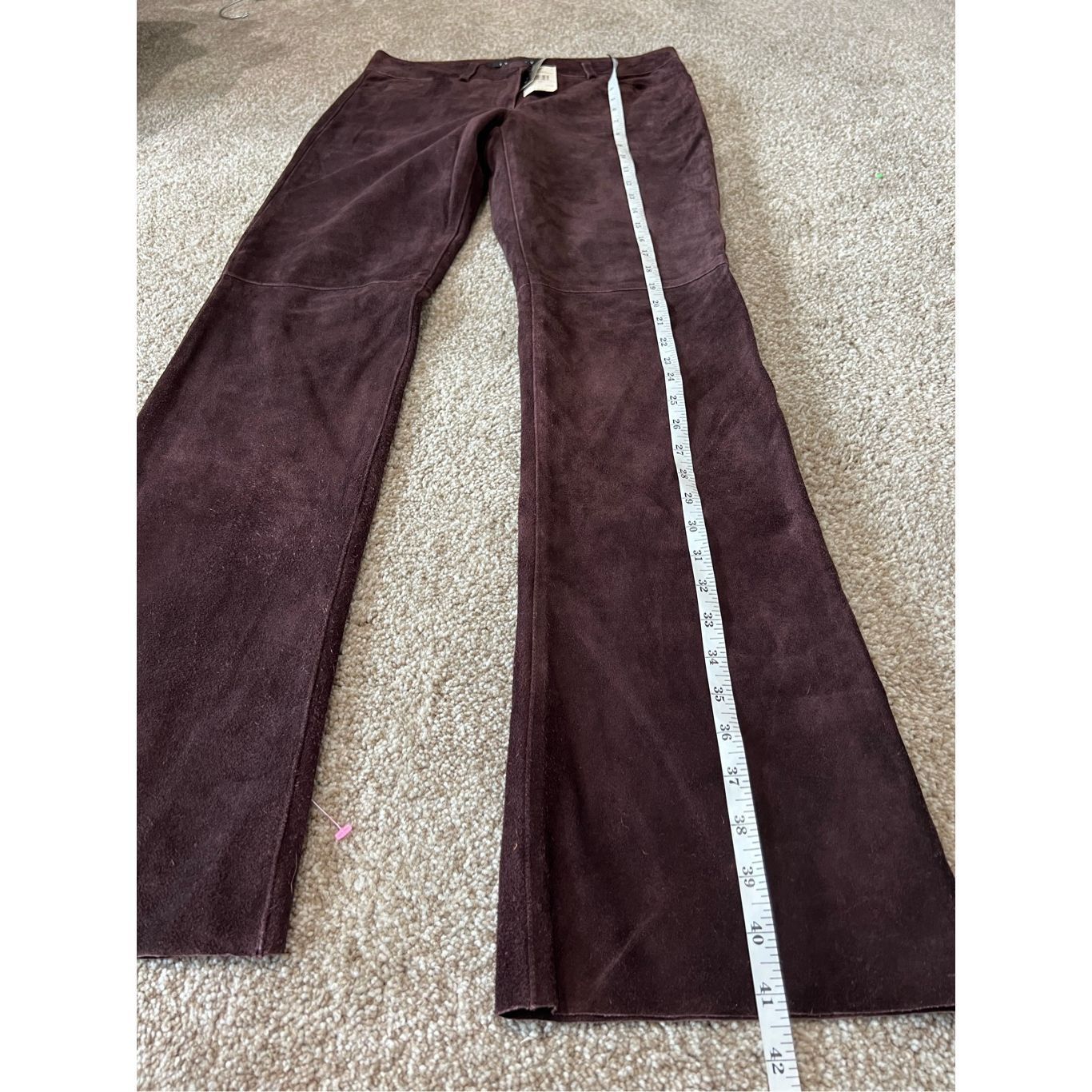 Theory Theory NWT Pants Women's Merlot Suede Leather Fully Lined Bo Size 27" / US 4 / IT 40 - 8 Thumbnail
