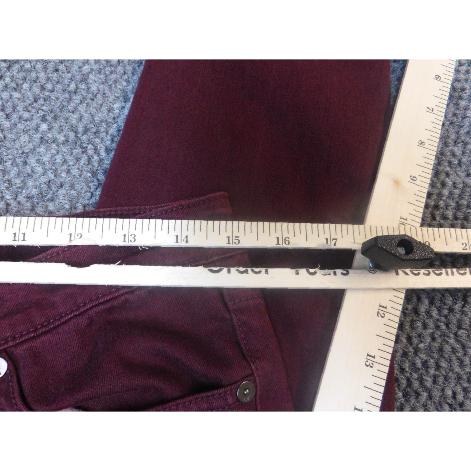 Mossimo Mossimo Womens Jeans 4 Burgundy Skinny Premium Denim with Pockets Zip 29in Inseam Regular Rise Mid Stretch Red Cotton Size 27" / US 4 / IT 40 - 4 Thumbnail