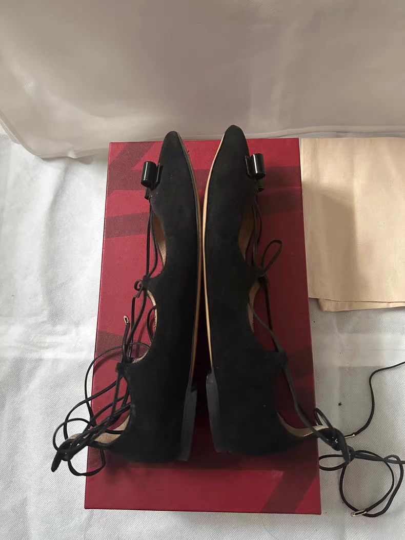 Salvatore Ferragamo Ferragamo Black Suede Ballet Flats Q9 Size US 6 / IT 36 - 3 Thumbnail