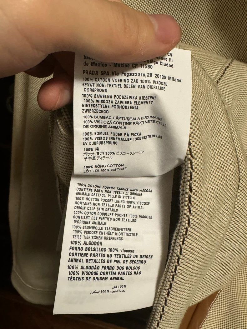 Miu Miu Miu Miu 24 SS Show Beige Canvas Parquet Work Jacket Size US XXS / EU 40 - 8 Thumbnail