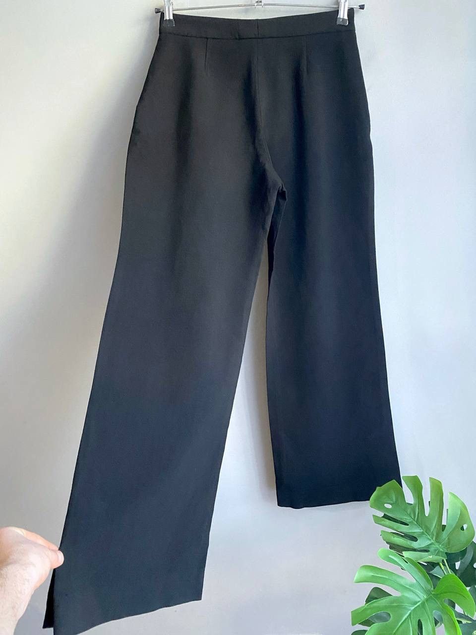 Stella McCartney Stella McCartney Women's Black Wool Wid-Leg Solid Pants, 44 Size 30" / US 8 / IT 44 - 11 Thumbnail
