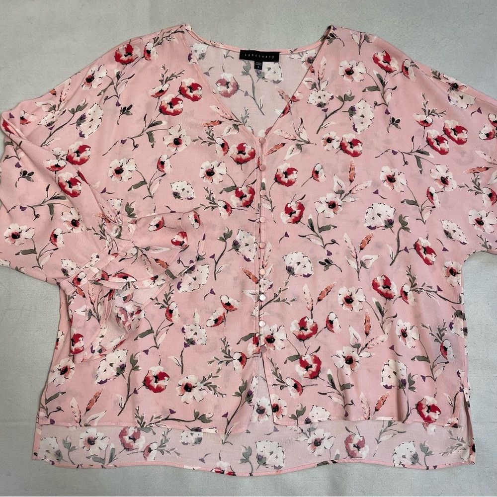 Sanctuary Sanctuary Posey Bell-Sleeve Floral Blouse Size L Size L / US 10 / IT 46 - 5 Thumbnail