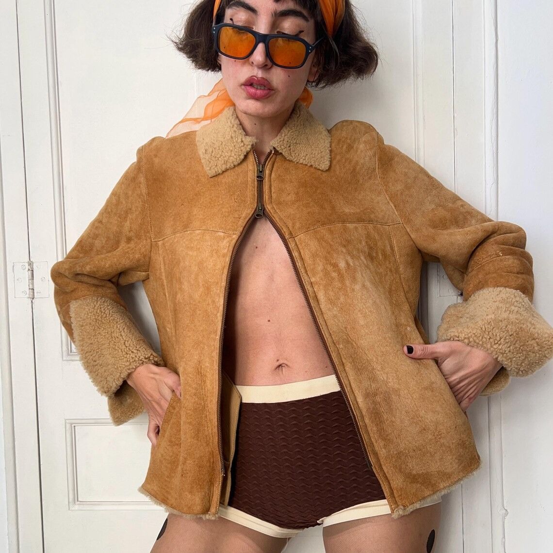Vintage Lambskin Shearling Jacket Coat Size M / US 6-8 / IT 42-44 - 6 Thumbnail