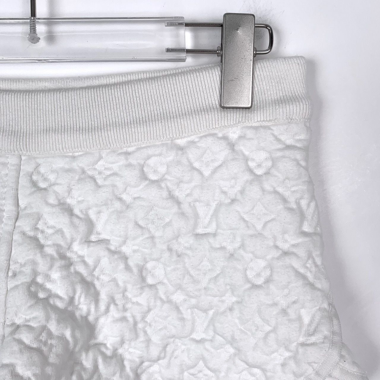 Louis Vuitton [Louis Vuitton] Monogram Jacquard White Cotton Sport Shorts Size 26" / US 2 / IT 38 - 6 Thumbnail