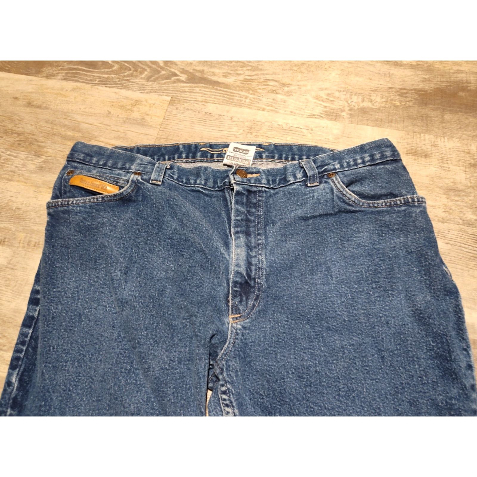Denime VINTAGE Texas Jeans Women's Jean Size 18 Bootcut Dark Blue Denim Stretch High Rise 5-Pocket US Made Size 40" / US 18 - 3 Thumbnail