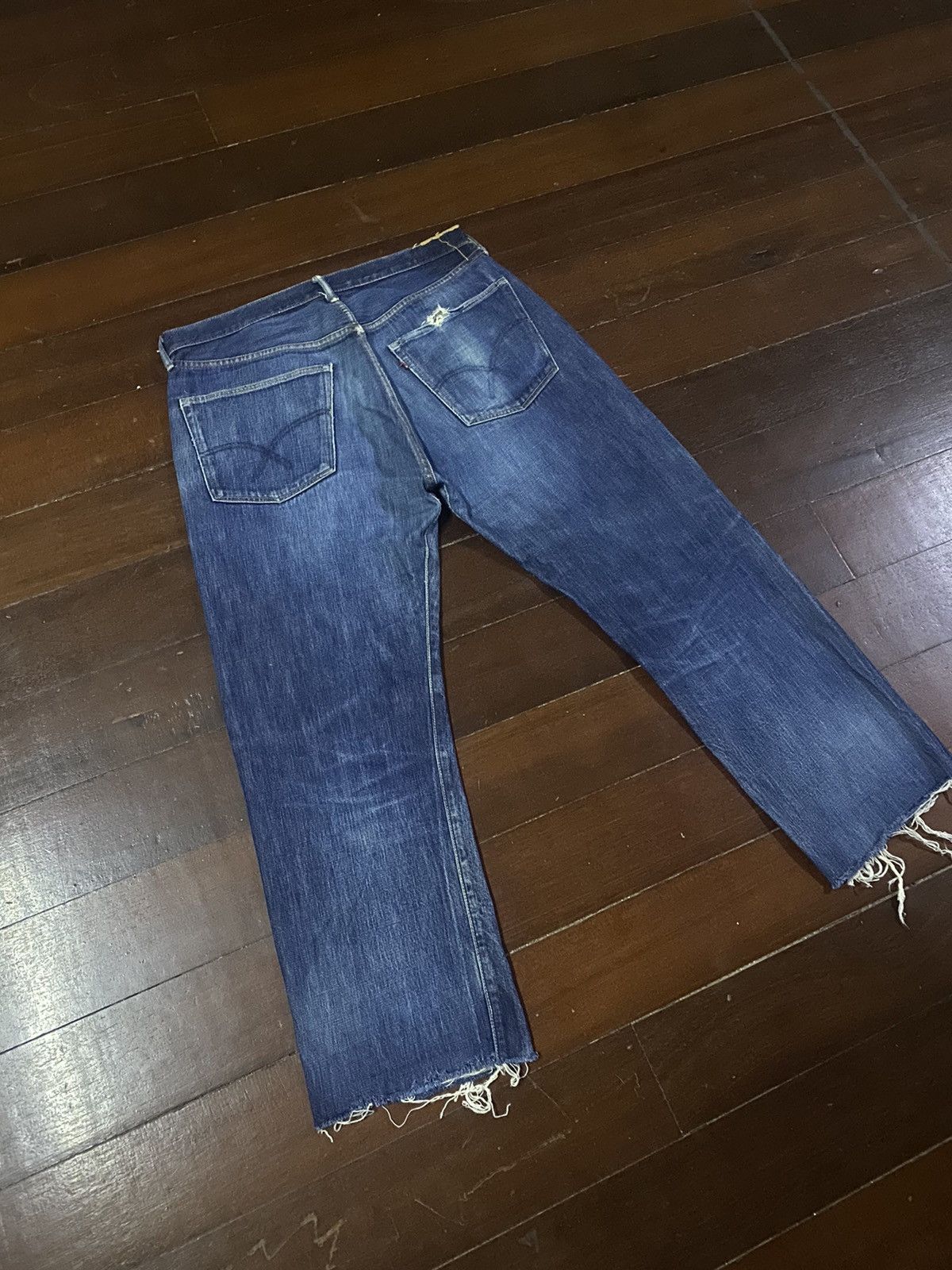 Orslow FIRE🔥 Vintage fullcount distressed wide leg selvedge denim Size US 36 / EU 52 - 15 Thumbnail