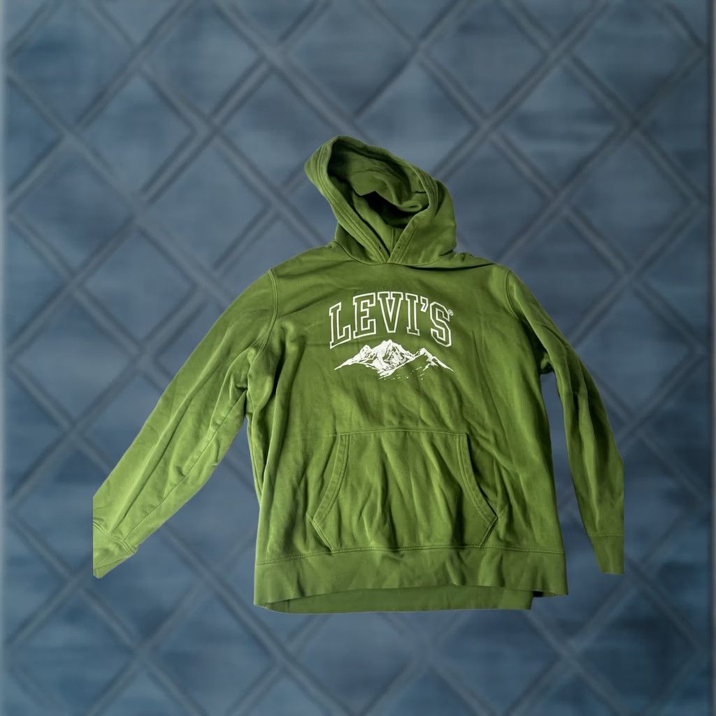 Levi's Levi's Hoodie Mens XL Green Pullover Long Sleeve Mountain Logo Pockets Regular Fit Vintage? No Size US XL / EU 56 / 4 - 1 Thumbnail