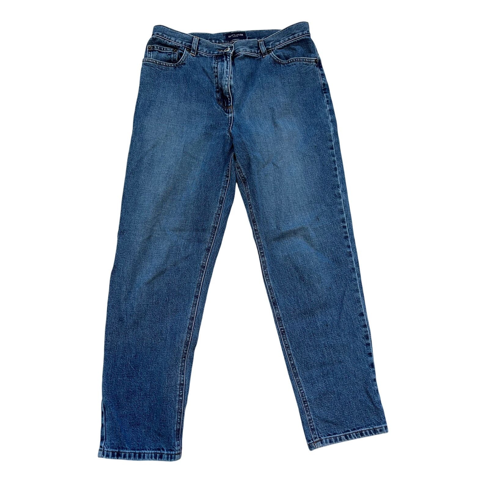 Ann Taylor Ann Taylor Jeans Straight Leg High Rise Denim Jeans Slim 10A Size 32" / US 10 / IT 46 - 1 Thumbnail