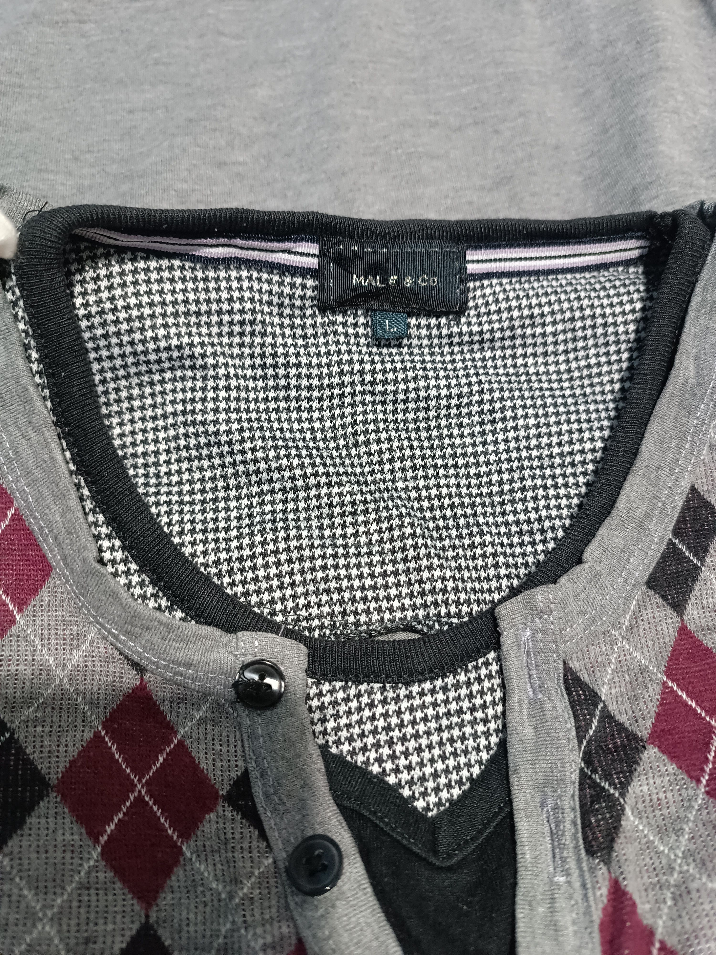 Japanese Brand Vintage Long Sleeve T-shirt Diamond Argyle 3 Layer Knit Top Size US L / EU 52-54 / 3 - 8 Thumbnail