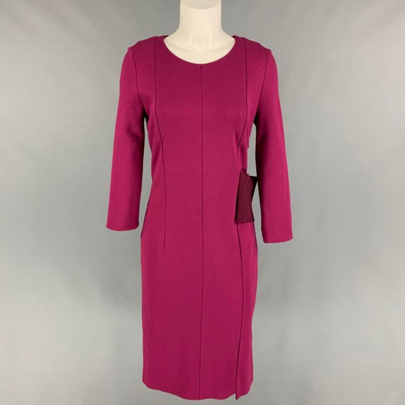 Maison Margiela Size 4 Raspberry Viscose Blend Fitted Cocktail Dress Size S / US 4 / IT 40 - 1 Thumbnail