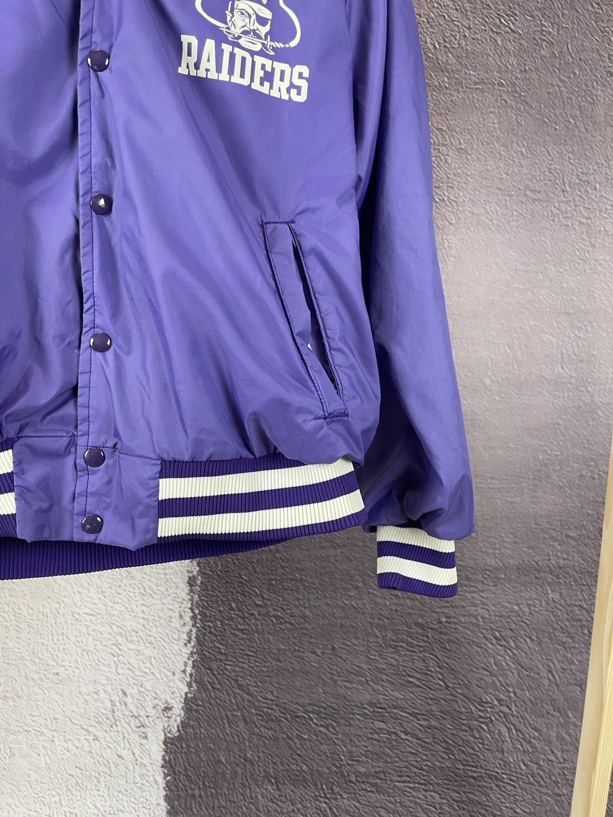 Champion Champion x Raiders Pirates made in USA purple bomber jacket Size US L / EU 52-54 / 3 - 6 Thumbnail