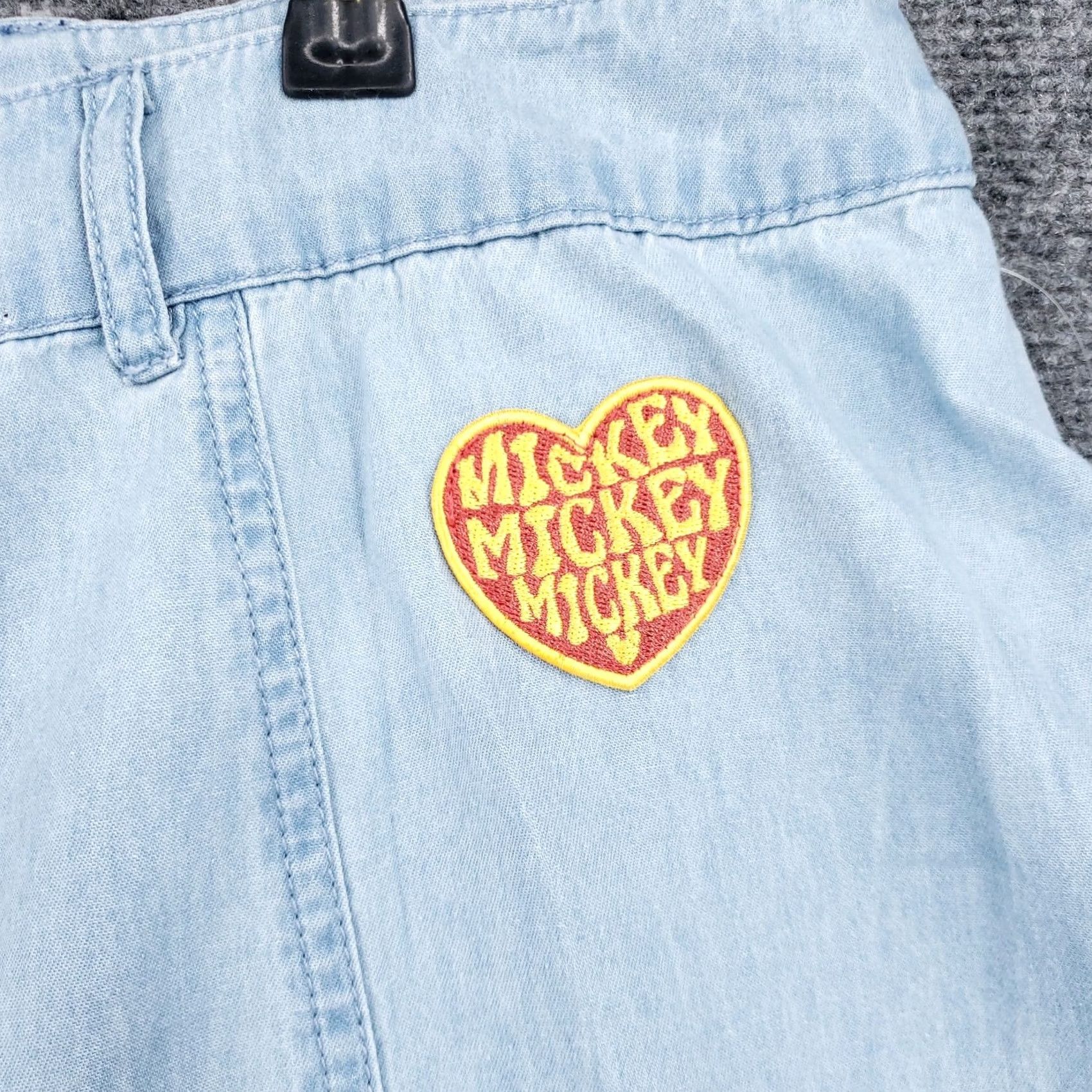 Disney Disney Skirt Womens XL Blue Mickey & Minnie Denim Button Fly Casual A-Line Size 40" / US 18 - 5 Thumbnail