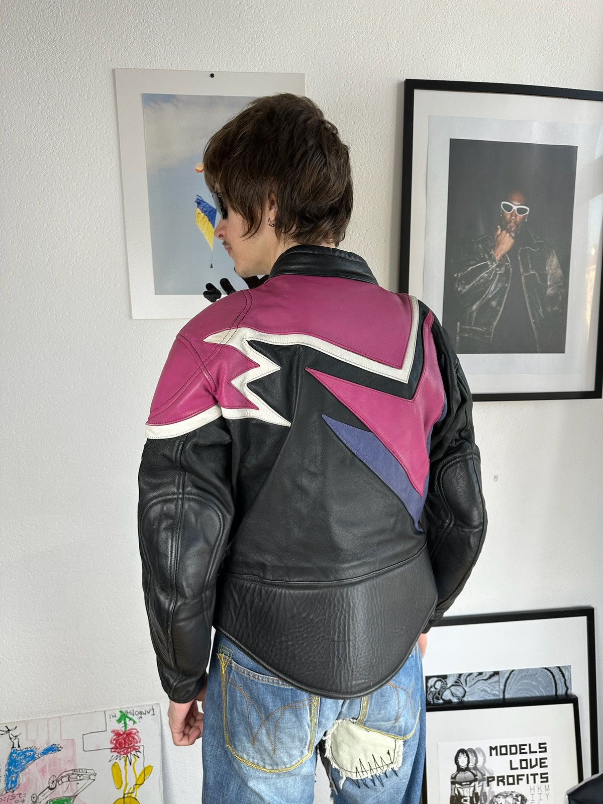 Dainese VINTAGE LEATHER JACKET MOTO RACING NASCAR DAINESE STYLE Size US M / EU 48-50 / 2 - 3 Thumbnail
