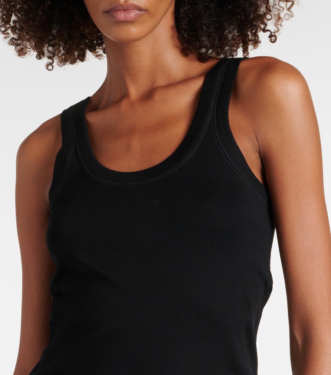 Lemaire o1s22i1n1024 Ribbed Sleeveless Top in Black Size M / US 6-8 / IT 42-44 - 4 Thumbnail