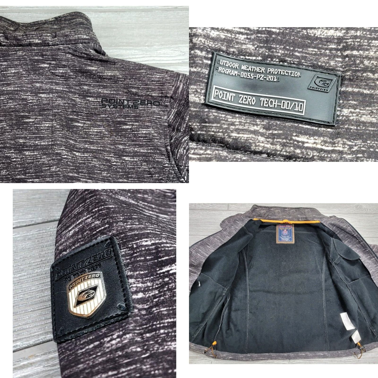 Point Zero Point Zero Mens Jacket Black Marble Full Zip Lined Heavyweight Softshell Winter Outdoor Stand-Up Collar Nascent? Size US L / EU 52-54 / 3 - 8 Thumbnail