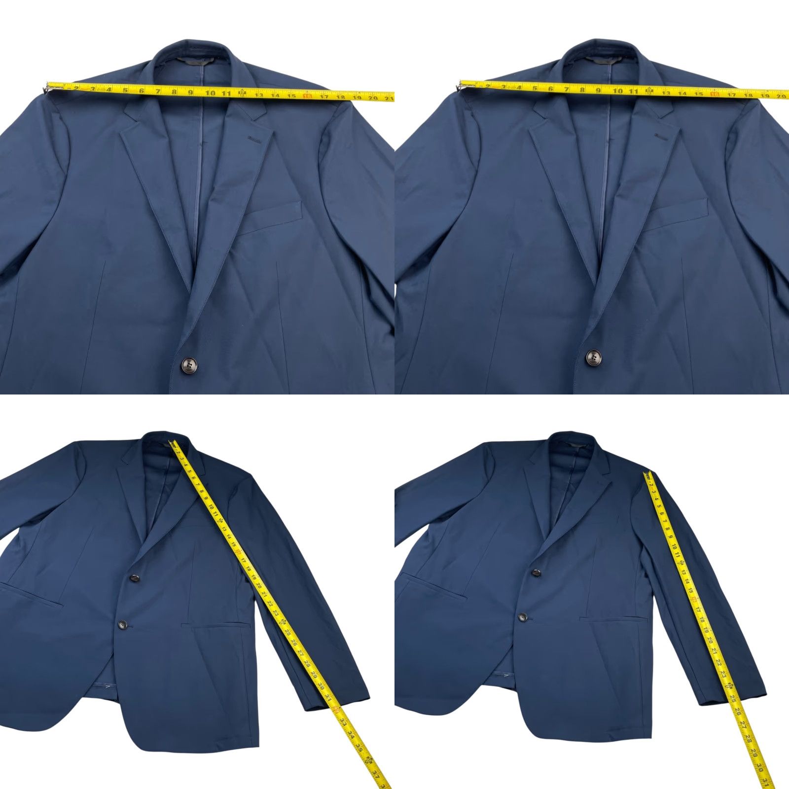 Vintage Sene Blazer Jacket Navy Blue 48R Regular 2-Button 100% Polyester Men’s Jacket Slim Notch Lapel Size 48R - 8 Thumbnail
