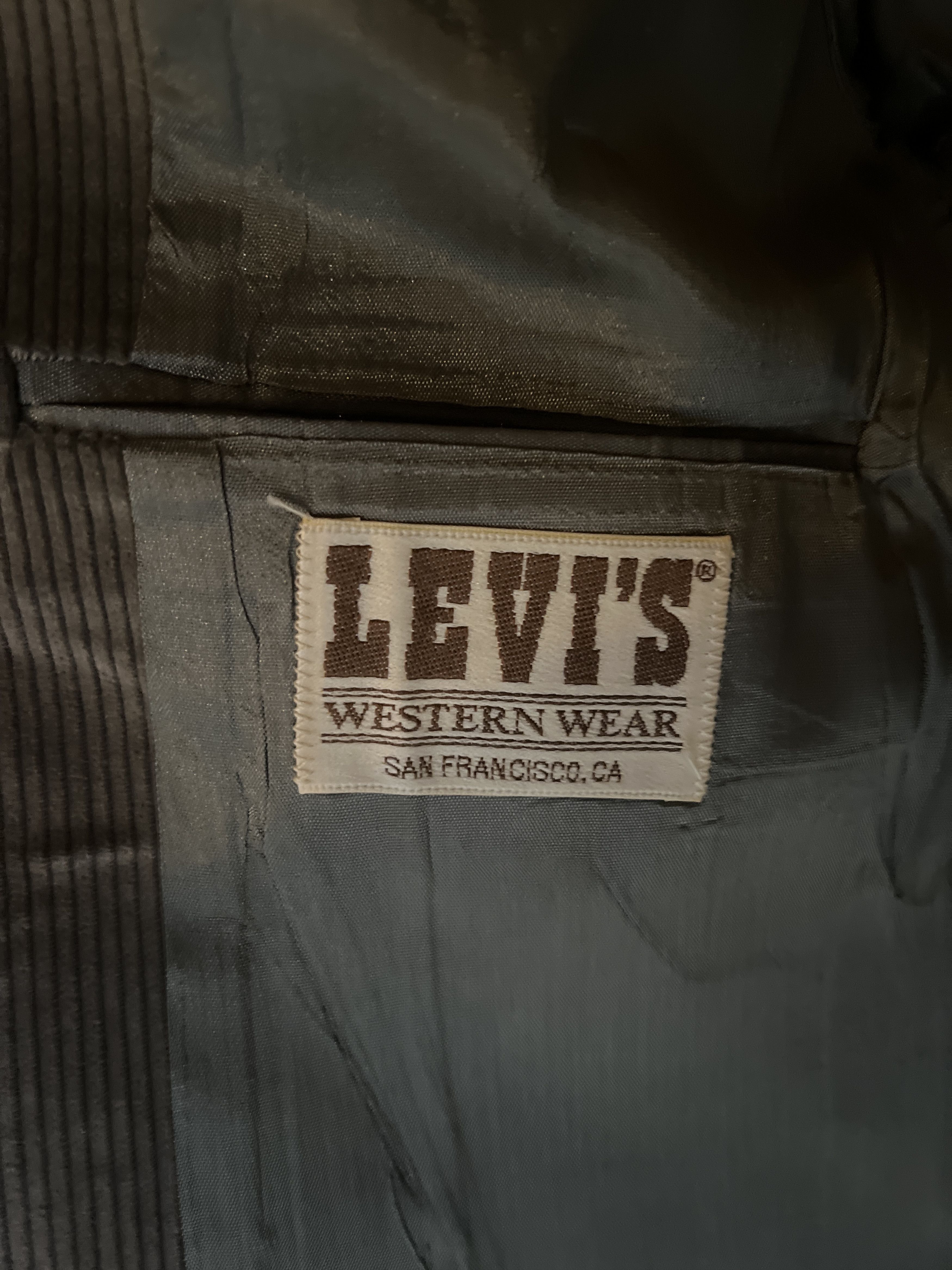 Levi's Vintage Clothing NOS 1977 Levi’s Gray/silver Corduroy Blazer-Never Worn Size 40R - 3 Thumbnail
