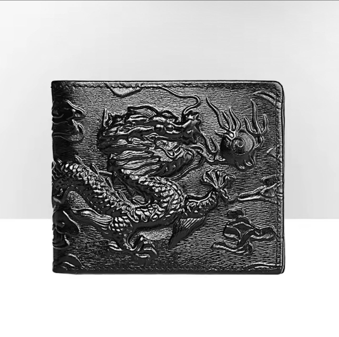 Japanese Brand Dragon Embroidered Black Wallet Size ONE SIZE - 3 Thumbnail