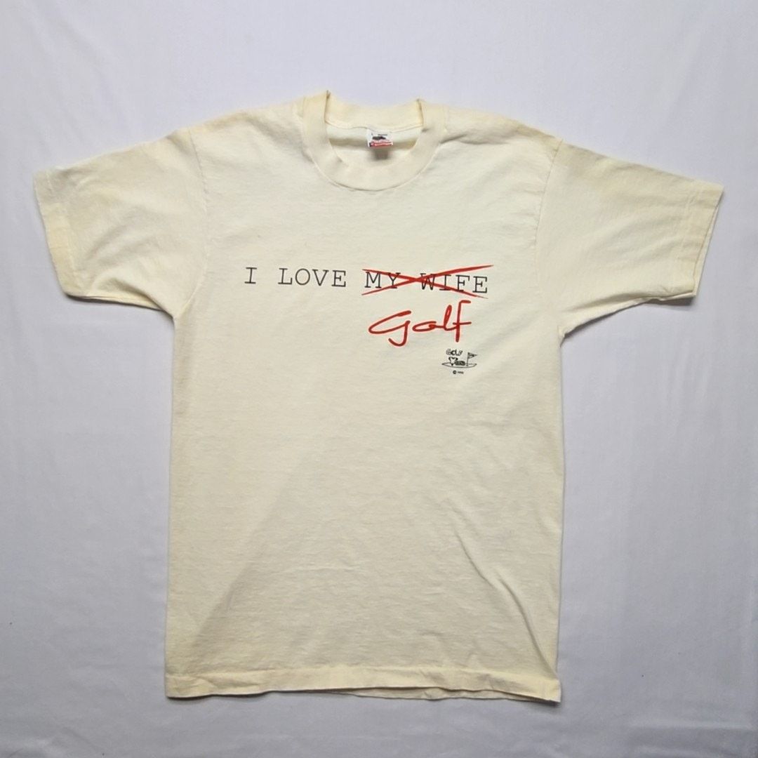 Fruit Of The Loom Vintage Funny Golf i Love My Wife/Golf Graphic White L Tee Size US L / EU 52-54 / 3 - 1 Thumbnail