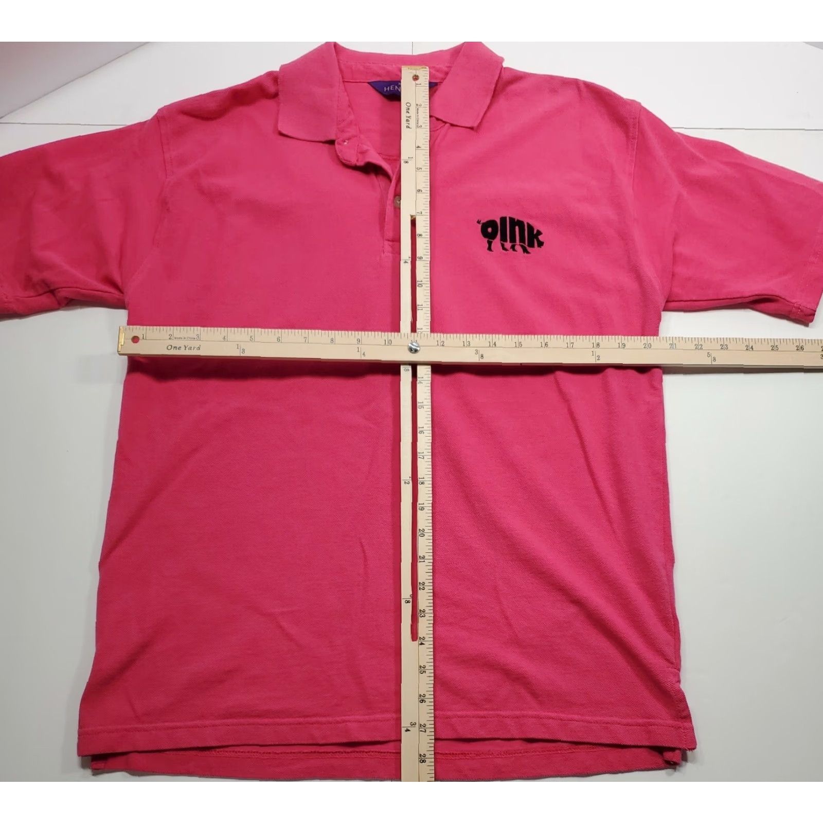 Vintage Henbury Polo Shirt Mens XL Pink OINK Logo Golf Size US XL / EU 56 / 4 - 2 Thumbnail