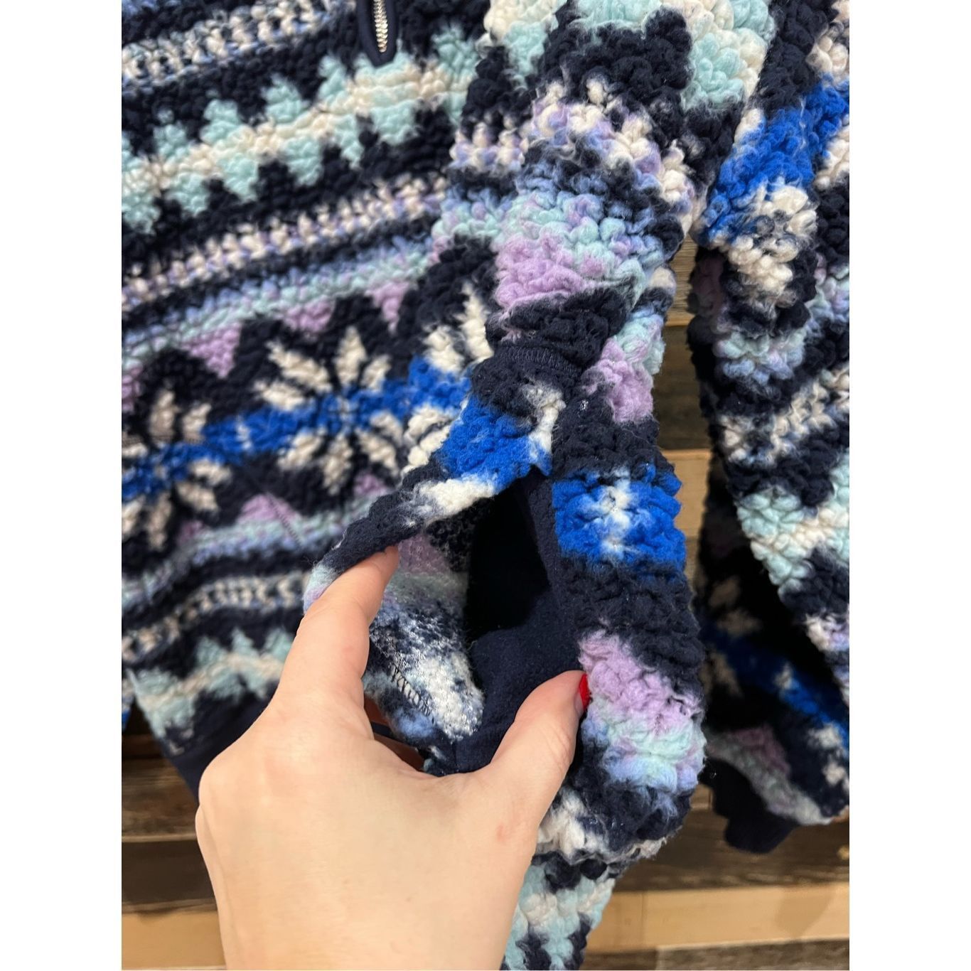 Other Aerie Hometown Holiday Quarter Zip Sweatshirt Blue Fleece Size M/L Size L / US 10 / IT 46 - 5 Thumbnail