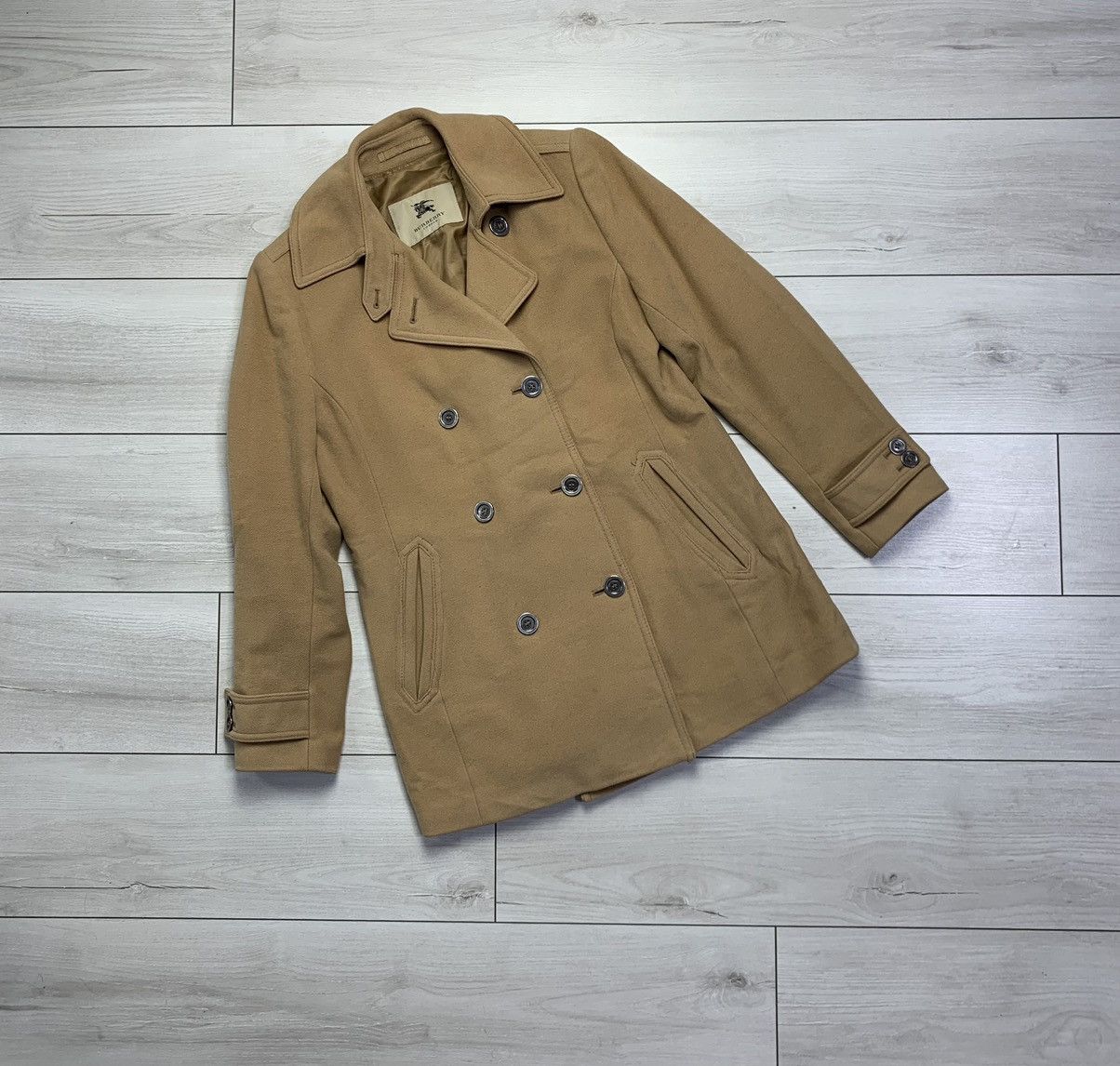 image of Burberry Wool & Cashmere Coat in Brown, Women's (Size Small)