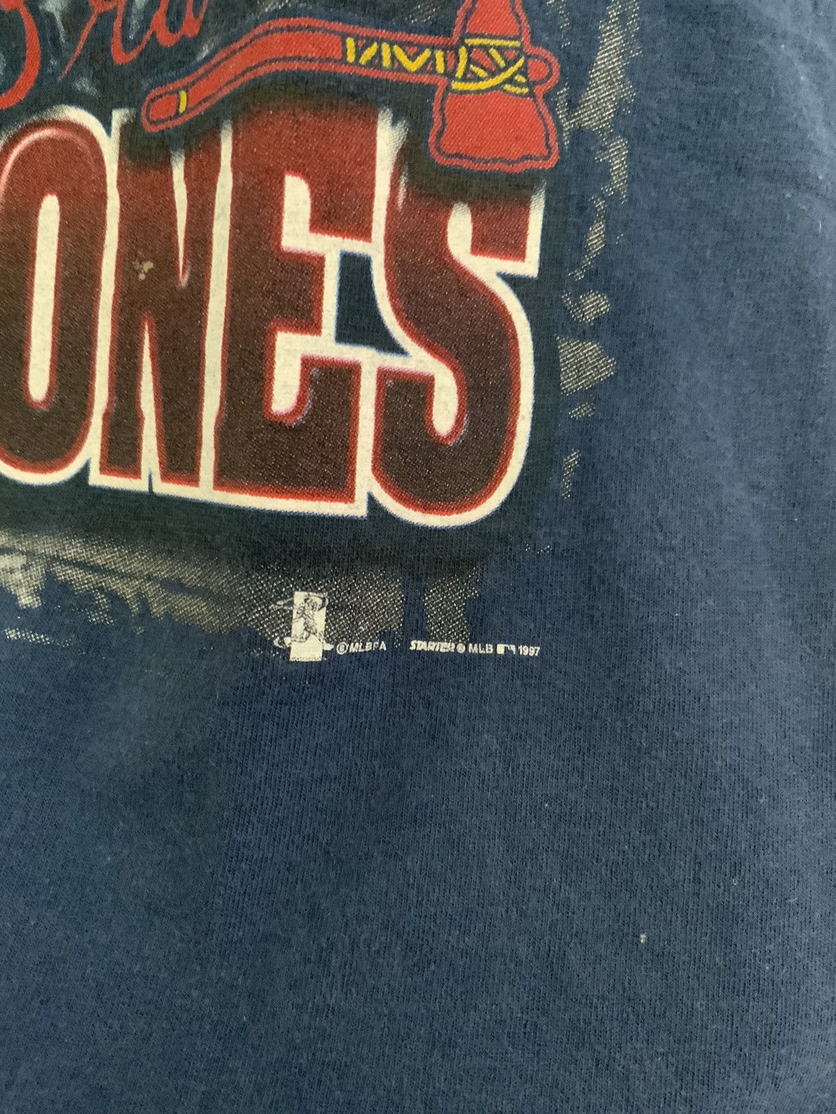 MLB Vintage Starter Chipper Jones Big Print Logo 1997 tee Size US S / EU 44-46 / 1 - 7 Thumbnail