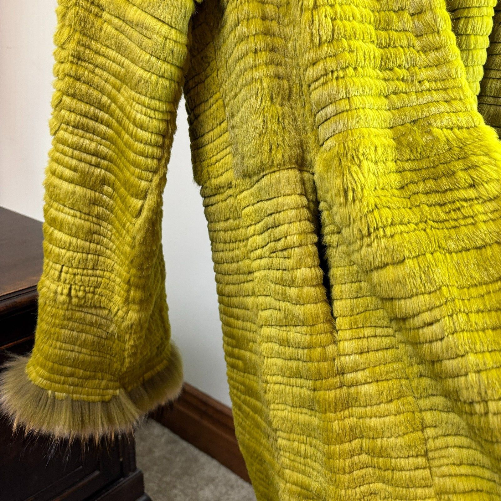 Other Rizal Reversible Fur Coat Olive Green 100% Rabbit Fox Fur & Size M / US 6-8 / IT 42-44 - 14 Thumbnail