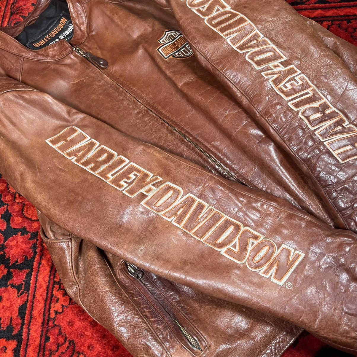 Harley Davidson Biker Harley-Davidson Division Jacket Vintage Cow Leather Size US L / EU 52-54 / 3 - 8 Thumbnail