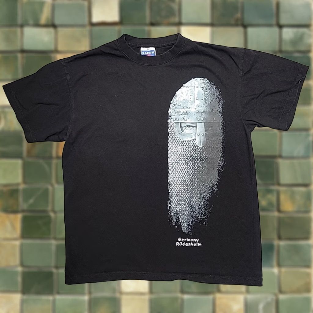 Vintage VINTAGE Safon Rudesheim Germany Shirt Mens S Black Medieval Chainmail Helmet European tourist Crew Neck Graphic Print T-Shirt Mens BLAH Size US S / EU 44-46 / 1 - 1 Thumbnail