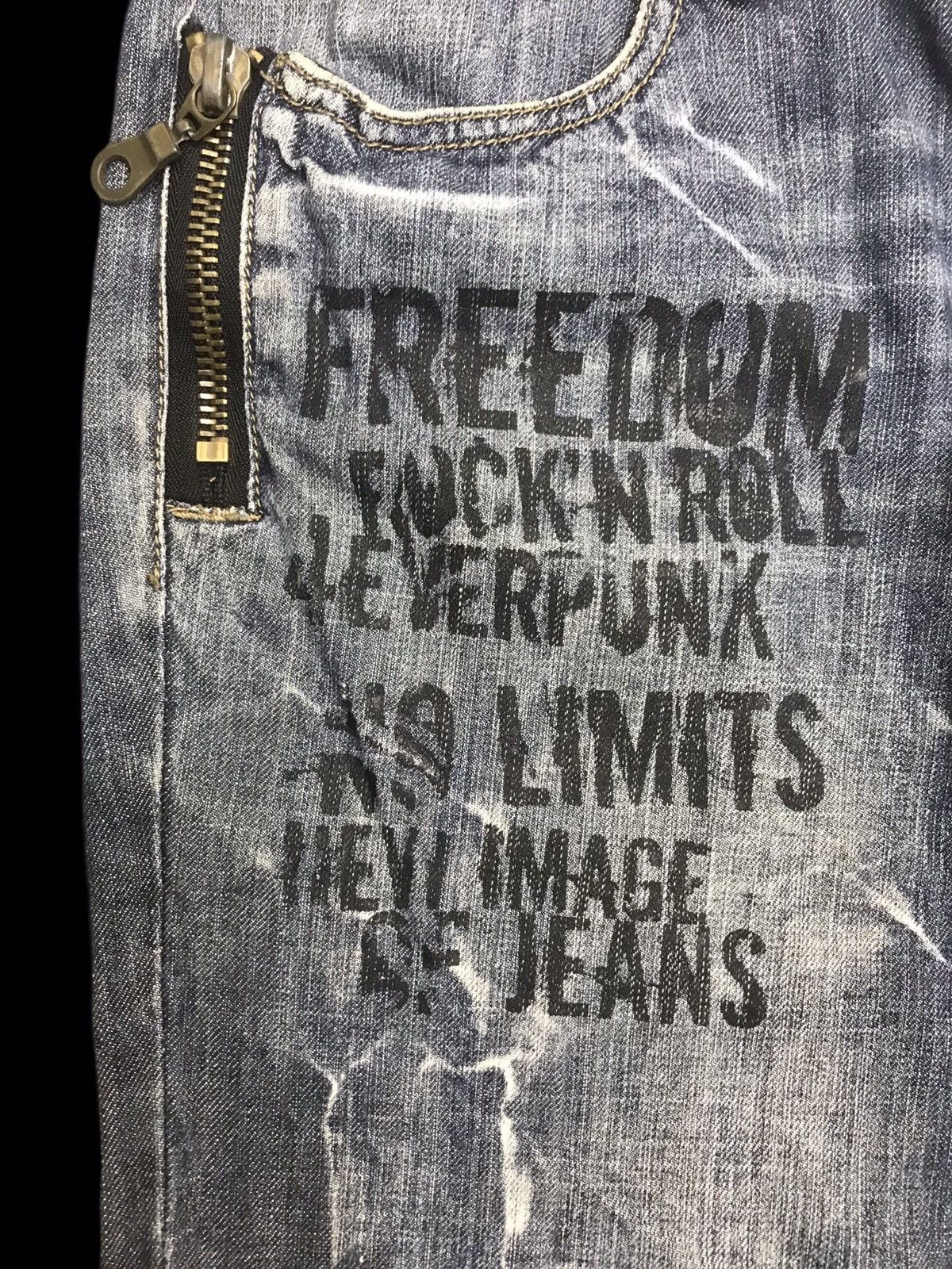 Seditionaries 💥DOUBLE WAIST💥PUNK MINSTRY DOUBLE WAIST LIGHT DENIM F324 Size US 32 / EU 48 - 6 Thumbnail