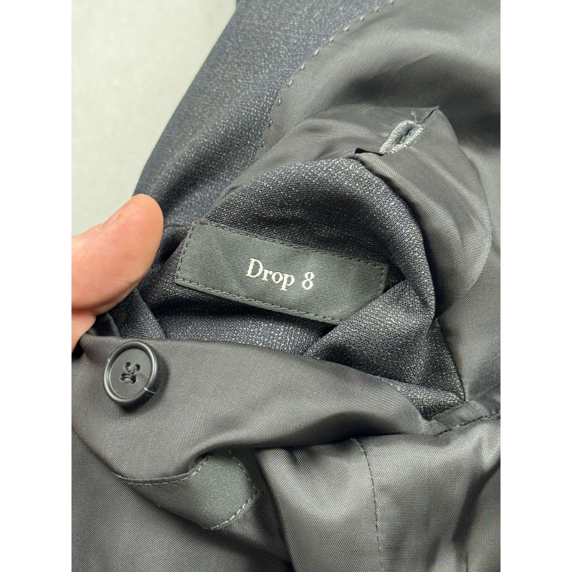 Z Zegna Z Zegna Charcoal Grey 100% Wool Two-Button Slim Fit Blazer Size 48R - 5 Thumbnail