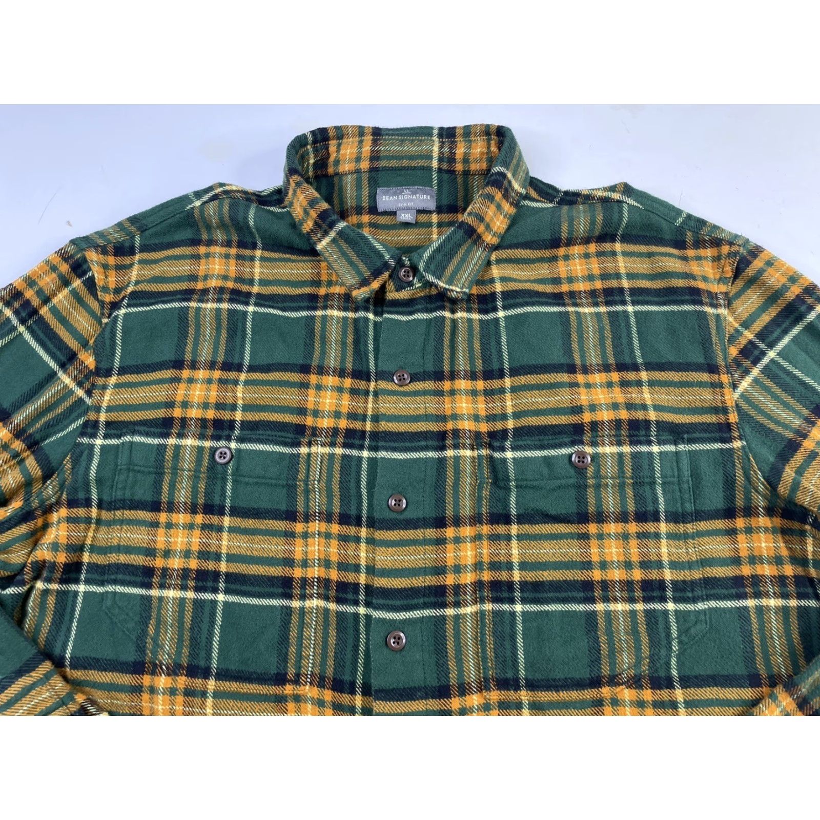 Vintage LL Bean Signature Organic Cotton Flannel Shirt Plaid Button Down Men’s XXL Casual Workwear Travel Shirt Size US XXL / EU 58 / 5 - 2 Thumbnail