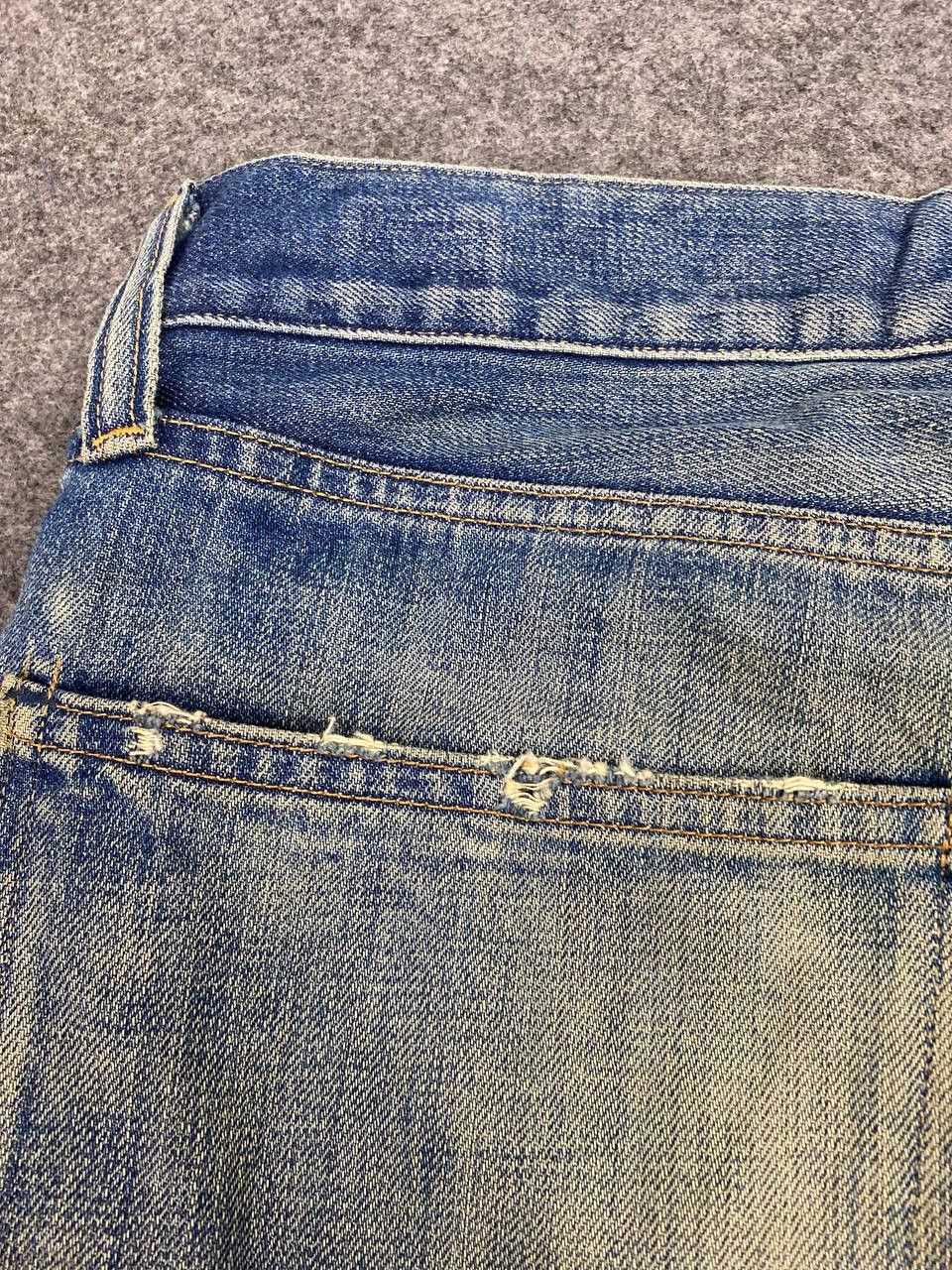 Japanese Brand red card blue work japan distressed denim nice design Size US 34 / EU 50 - 4 Thumbnail