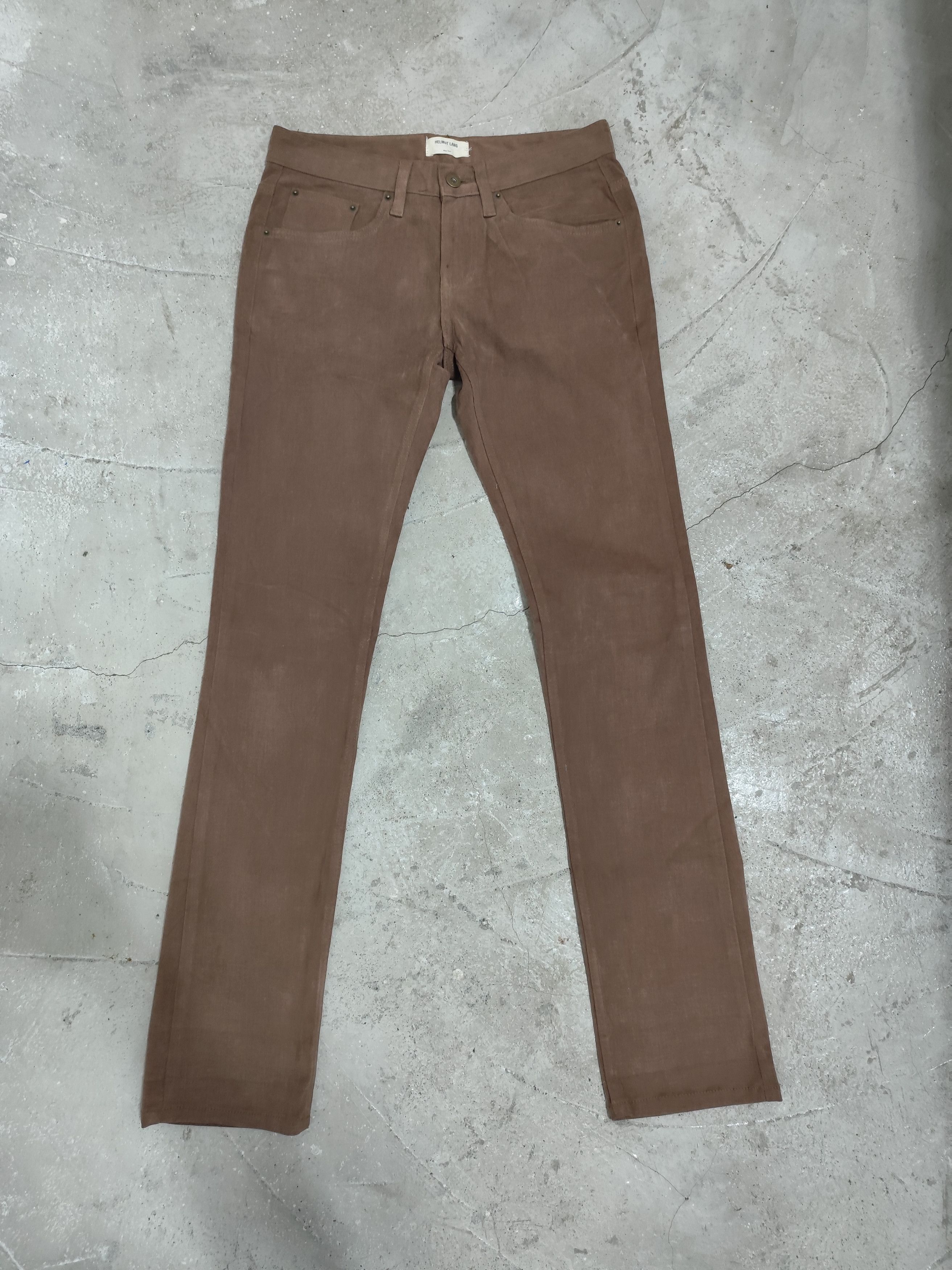Helmut Lang VINTAGE 90s HELMUT LANG BROWN PANTS Size US 30 / EU 46 - 1 Thumbnail