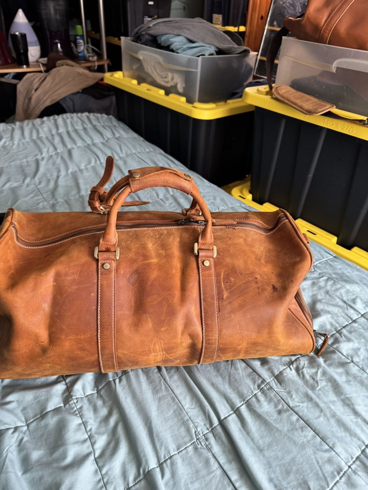 Handmade Authentic leather gym bag Size ONE SIZE - 9 Thumbnail