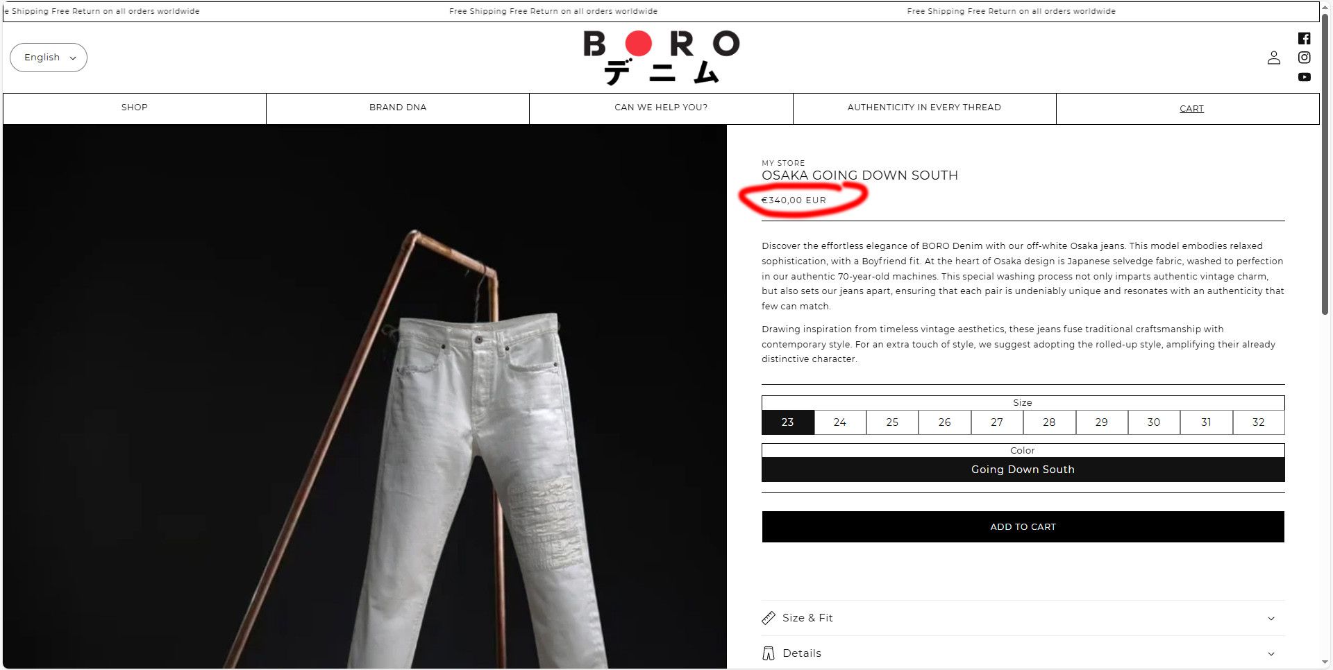 BORO Denim MSRP 340€ Selvedge Boyfriend Jeans Levis 501 Style Japanese Size 33" - 2 Thumbnail