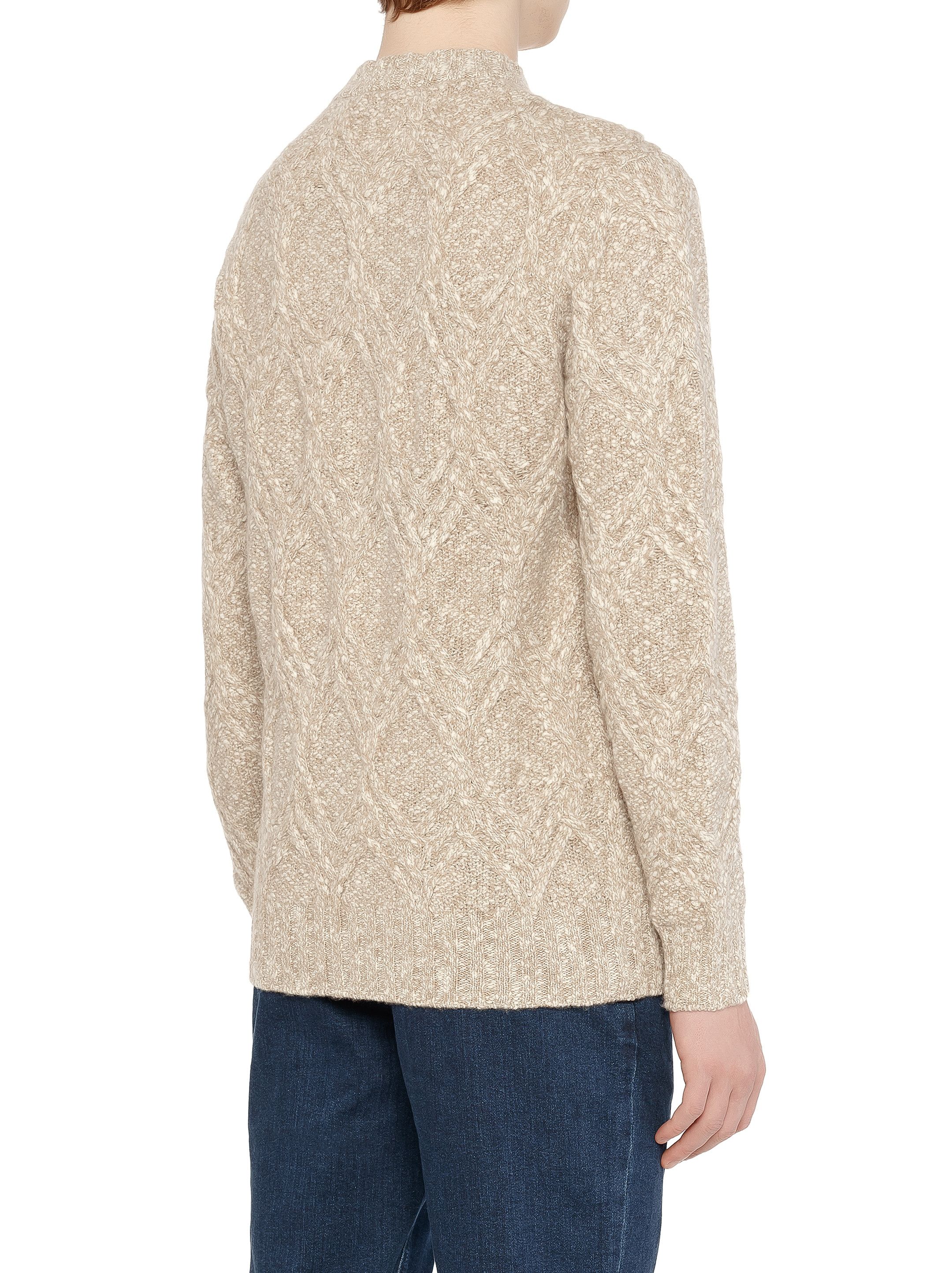 Loro Piana o1w1db10724 Khitan knitted Crew Neck Sweater in Beige Size US L / EU 52-54 / 3 - 4 Thumbnail