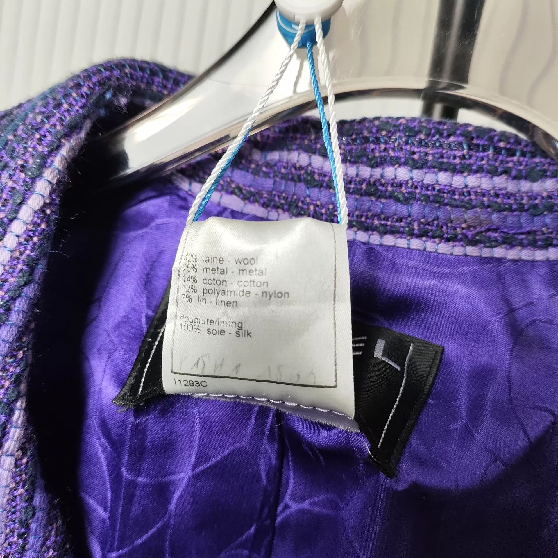 Chanel CHANEL Purple Wool Blazer 38 250712MMK2L02 Size S / US 4 / IT 40 - 5 Thumbnail