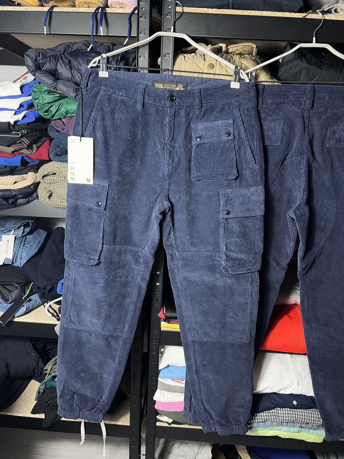 Belstaff NWT Belstaff Trailmaster Cargo Pants Military Corduroy Navy Size US 33 - 3 Thumbnail