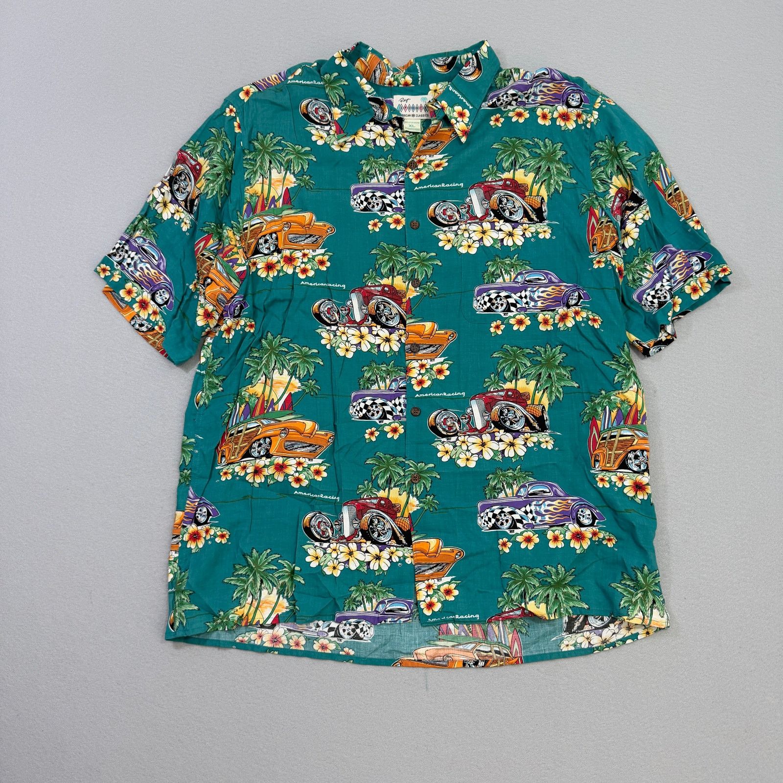 Reyn Spooner Vintage Reyn Spooner American Racing Shirt XL Green Size US XL / EU 56 / 4 - 1 Thumbnail