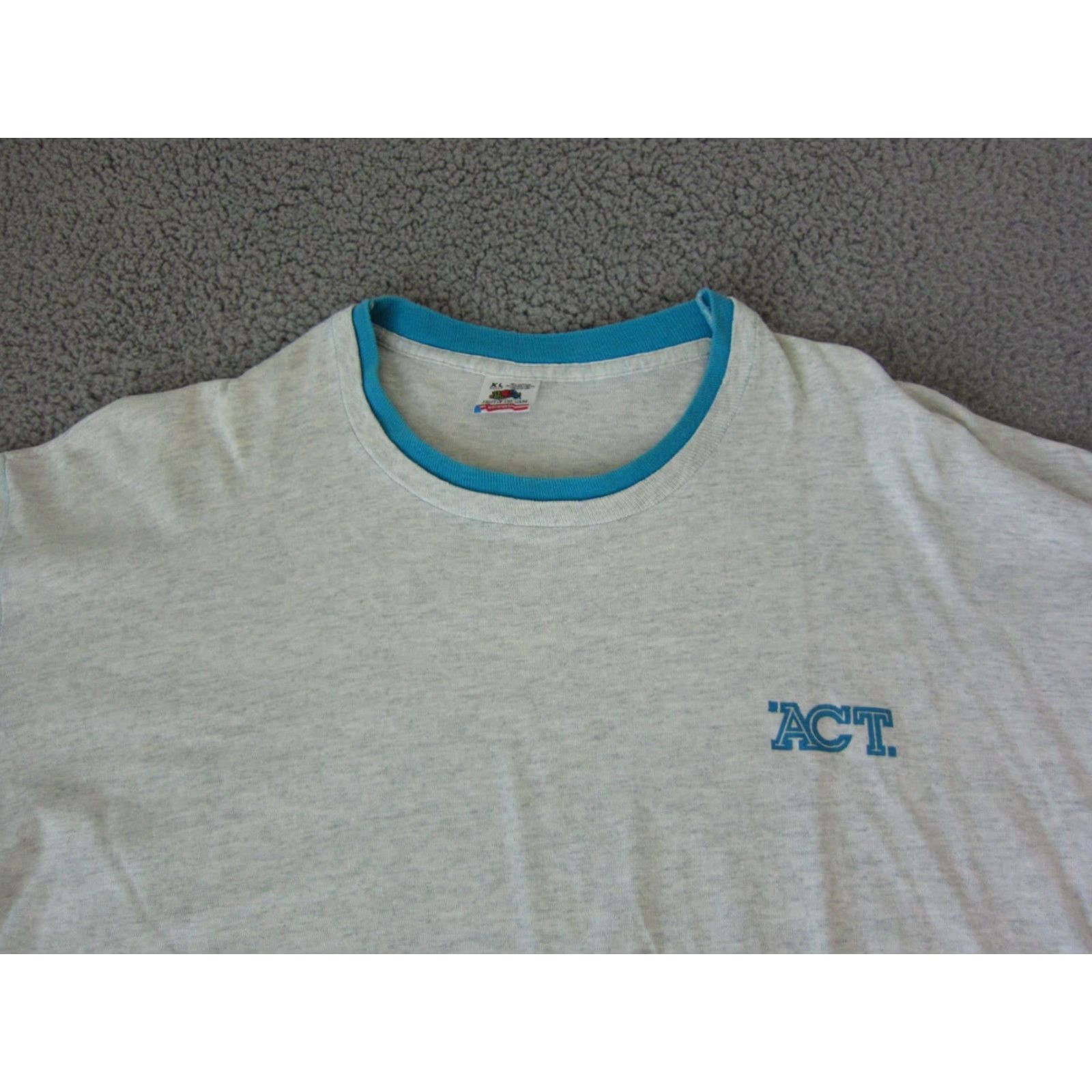 Fruit Of The Loom VINTAGE Fruit of the Loom Shirt Mens XL Gray USA 70s 80s 90s Cat Classic School USA T-Shirt Crew Neck Short Sleeve Cotton Athletic Size US XL / EU 56 / 4 - 2 Thumbnail