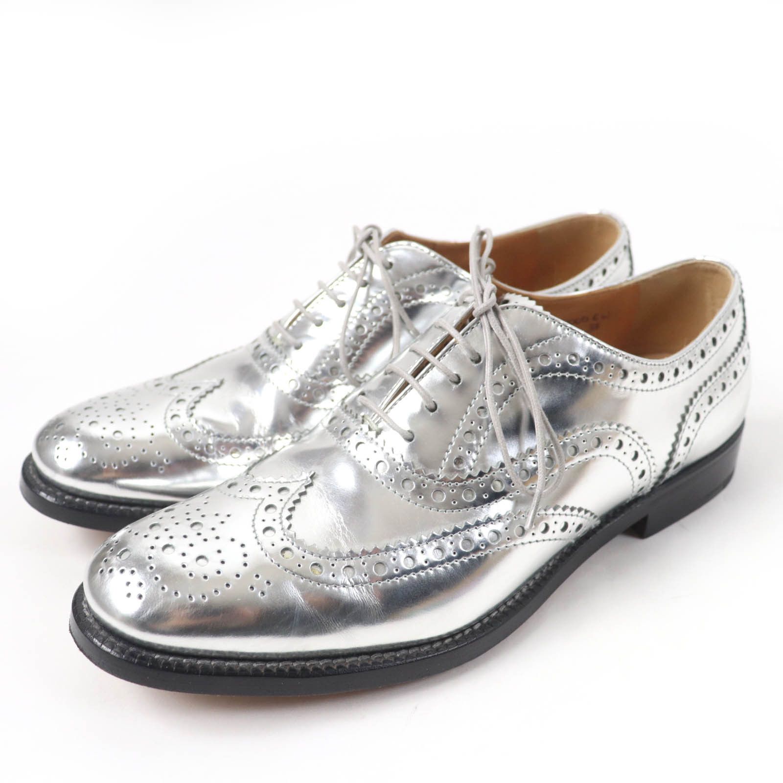 Other Church's Burwood Full Brogue Leather Shoes Leather Shoes in Silver, Women's